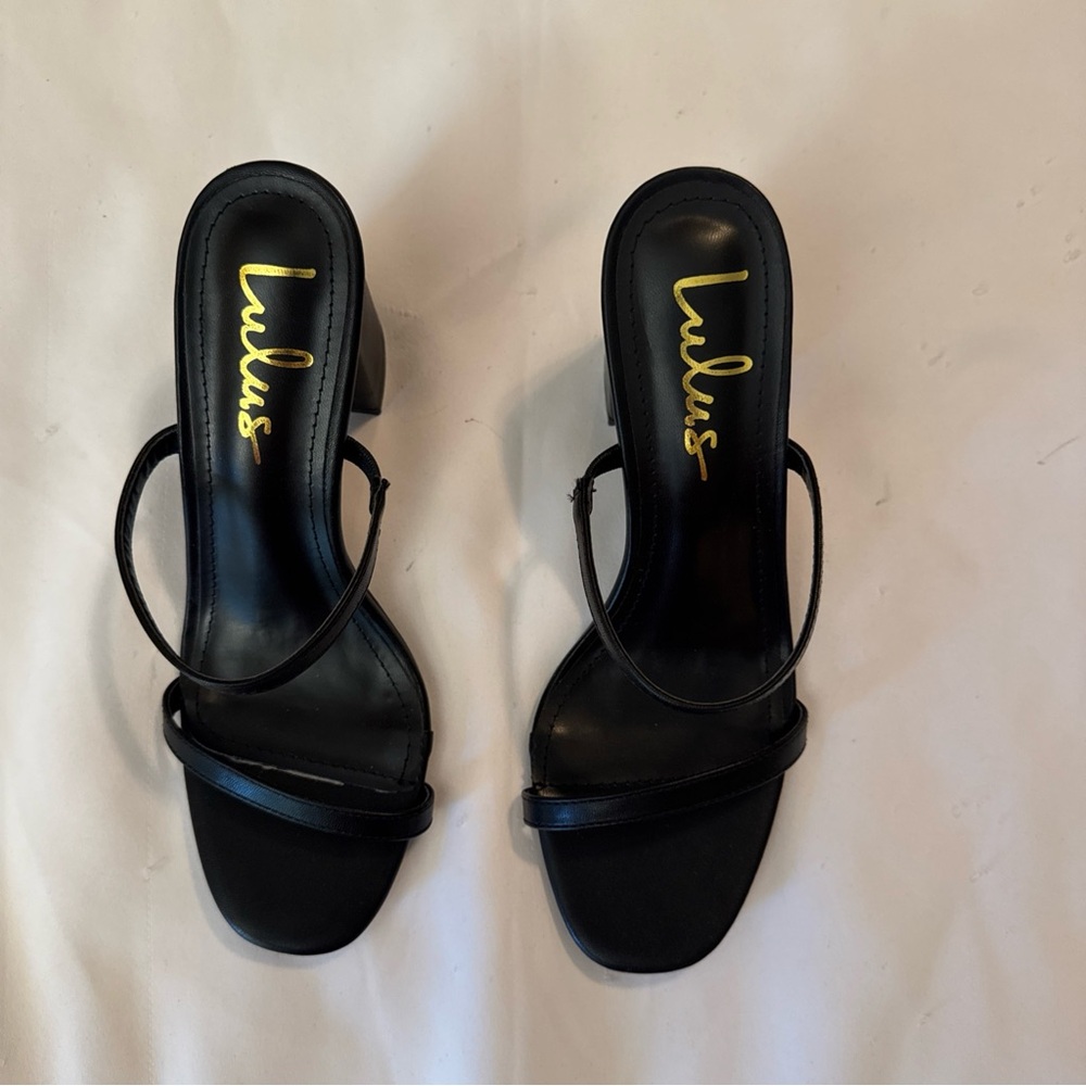 Lulu's Elegant Black Strappy Heels
